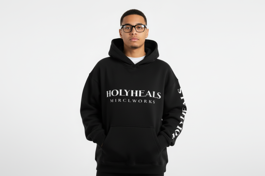 HOLYHEALS™ Oversized Fleece Hoodie | Premium Streetwear by MIRCLWORKS™