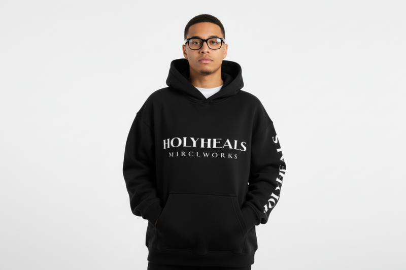 HOLYHEALS™ Oversized Fleece Hoodie | Premium Streetwear by MIRCLWORKS™